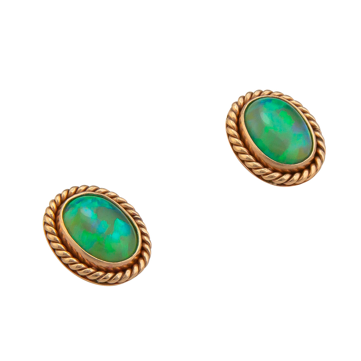 Alchemia Multi Colored Synthetic Opal Rope Post Earrings - Spring Bud Green | Charles Albert Jewelry