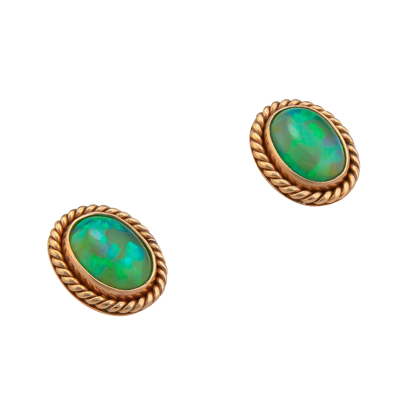Alchemia Multi Colored Synthetic Opal Rope Post Earrings - Spring Bud Green | Charles Albert Jewelry