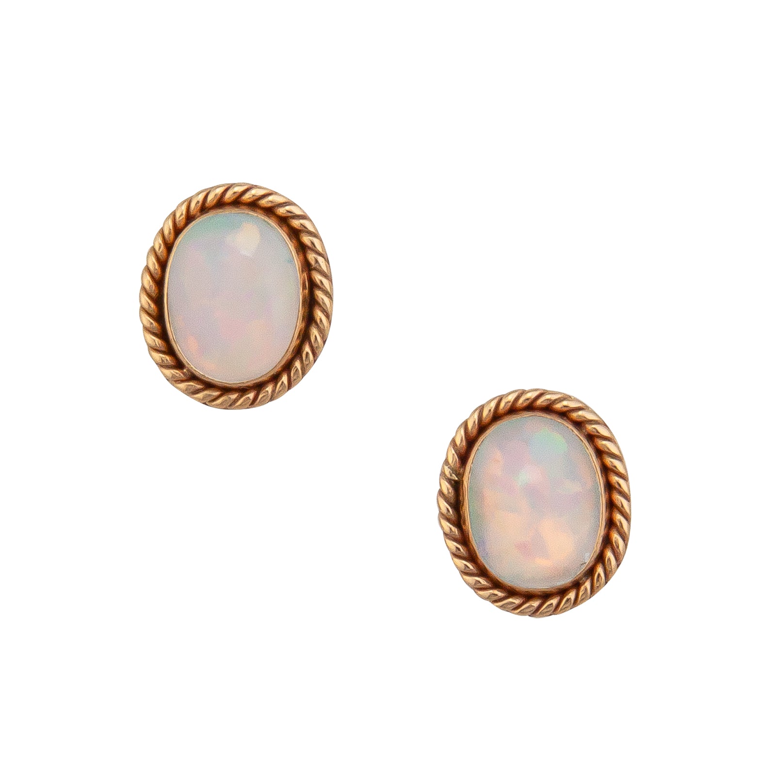 Alchemia Multi Colored Synthetic Opal Rope Post Earrings - White | Charles Albert Jewelry