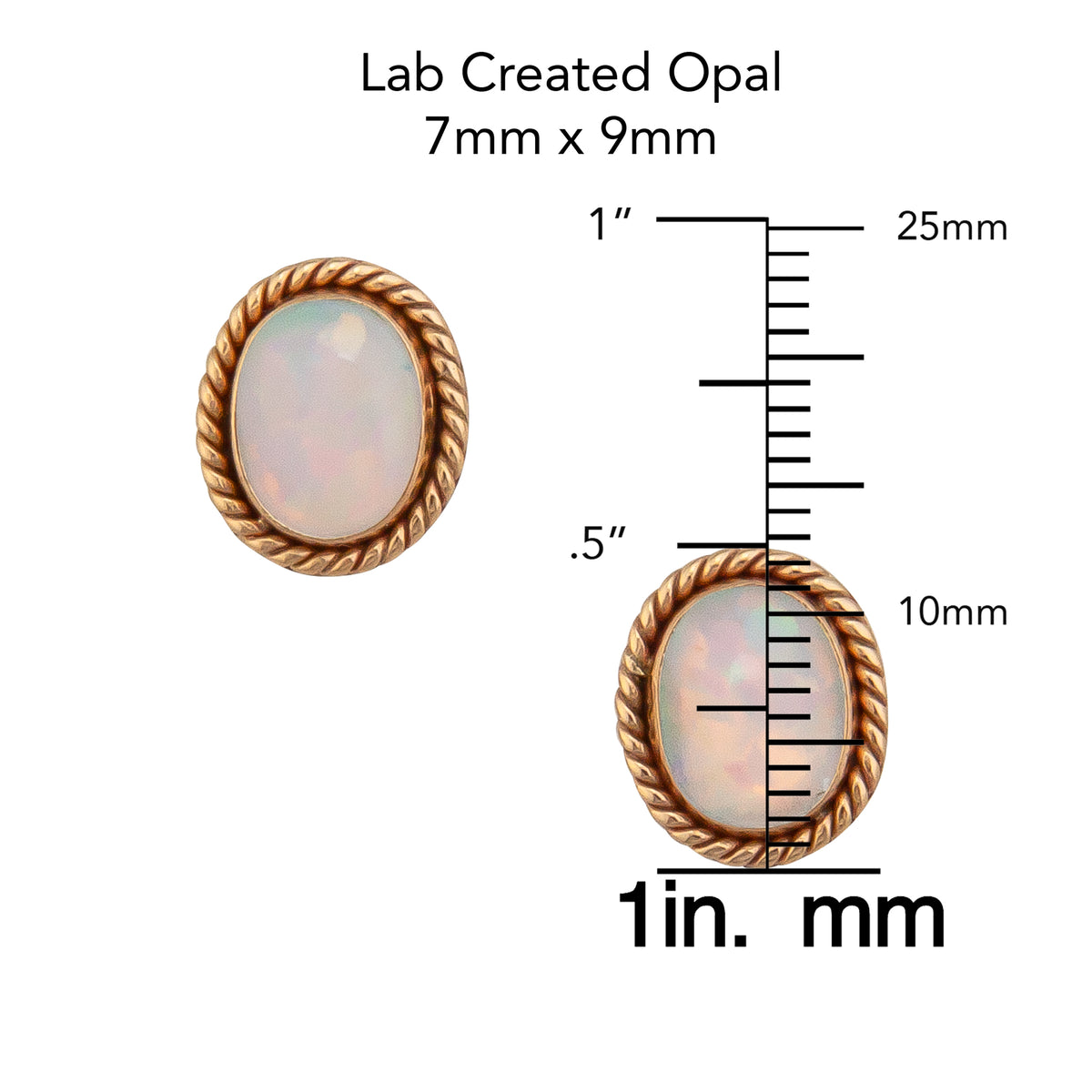 Alchemia Multi Colored Synthetic Opal Rope Post Earrings - White | Charles Albert Jewelry