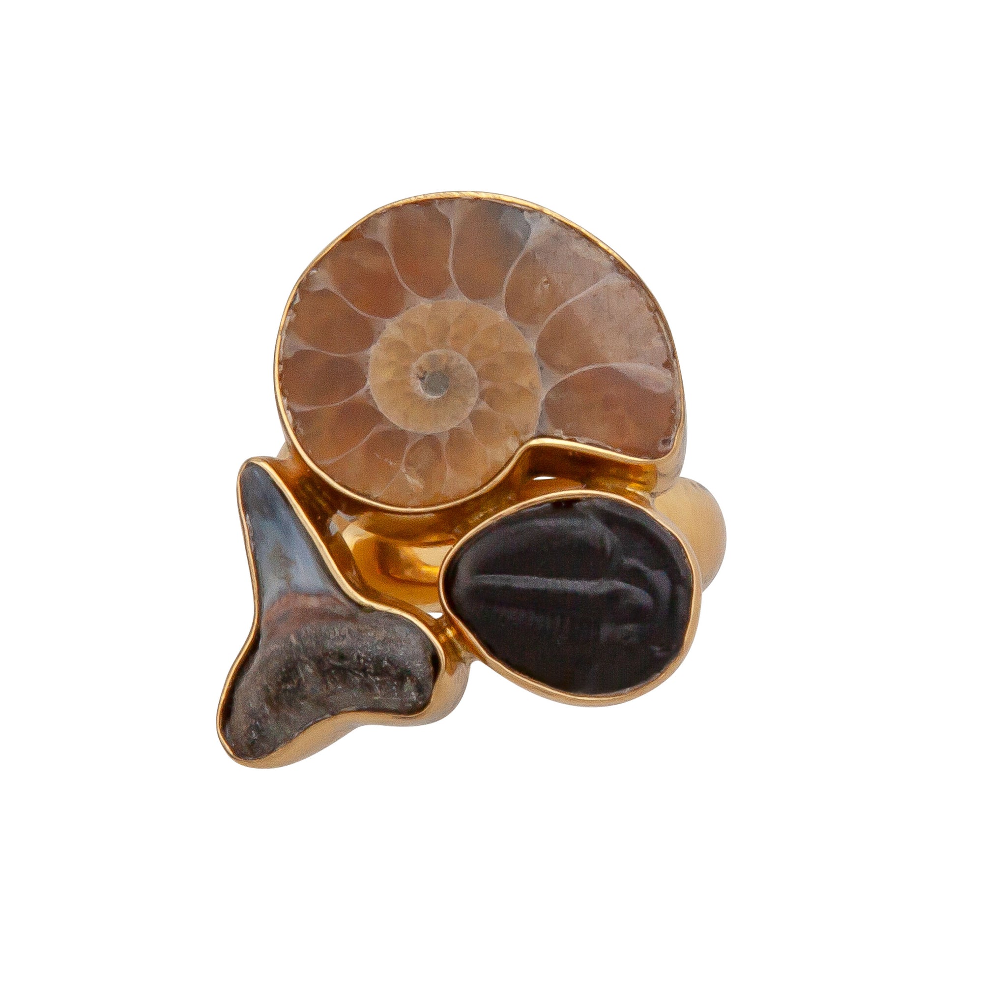 Alchemia Multi Fossil Adjustable Ring | Charles Albert Jewelry