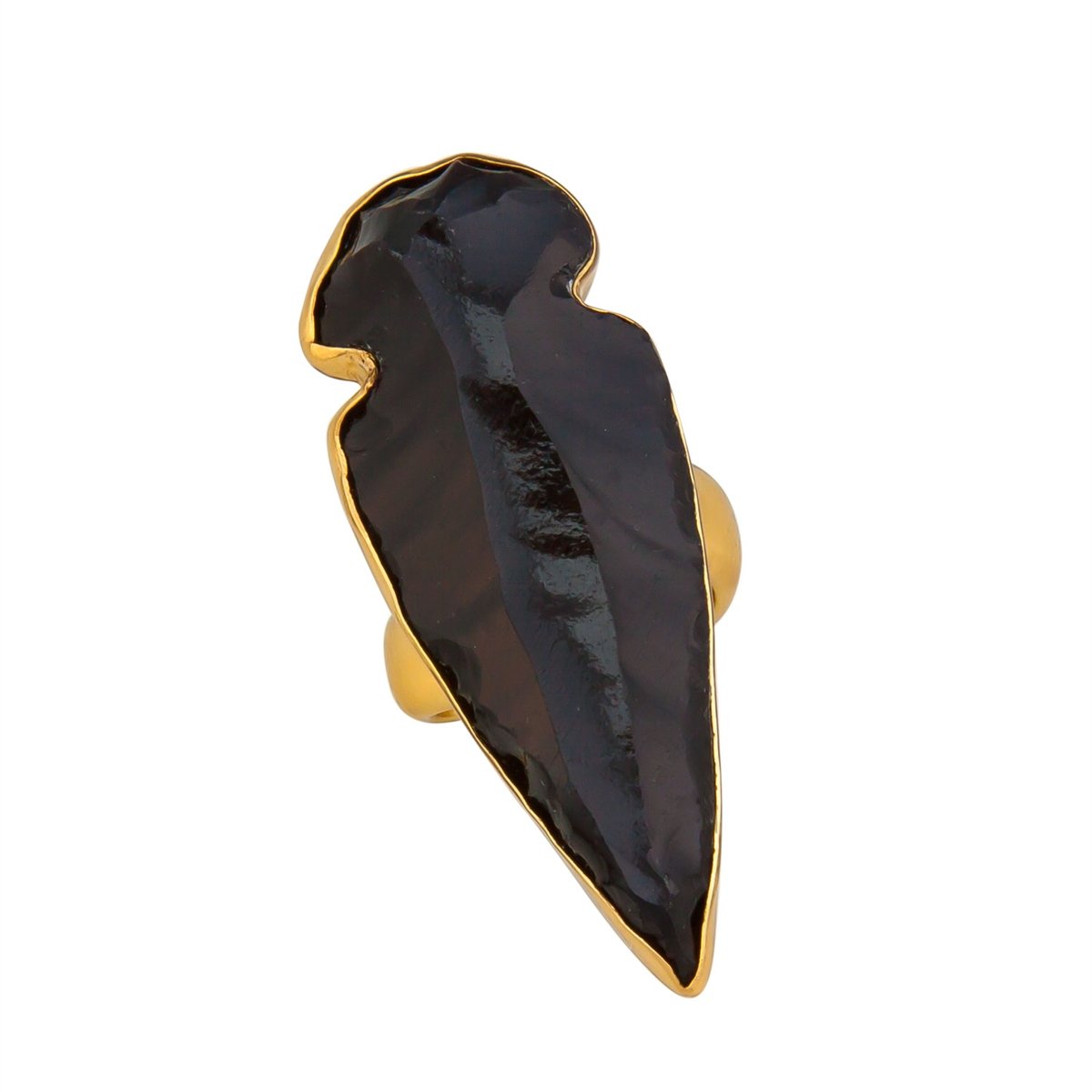Alchemia Obsidian Arrowhead Adjustable Ring | Charles Albert Jewelry
