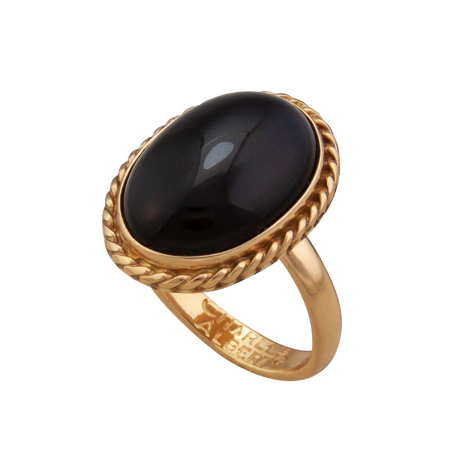 Alchemia Onyx Oval Rope Adjustable Ring | Charles Albert Jewelry