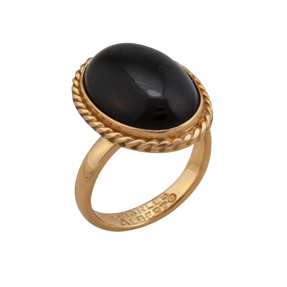 Alchemia Onyx Oval Rope Adjustable Ring | Charles Albert Jewelry