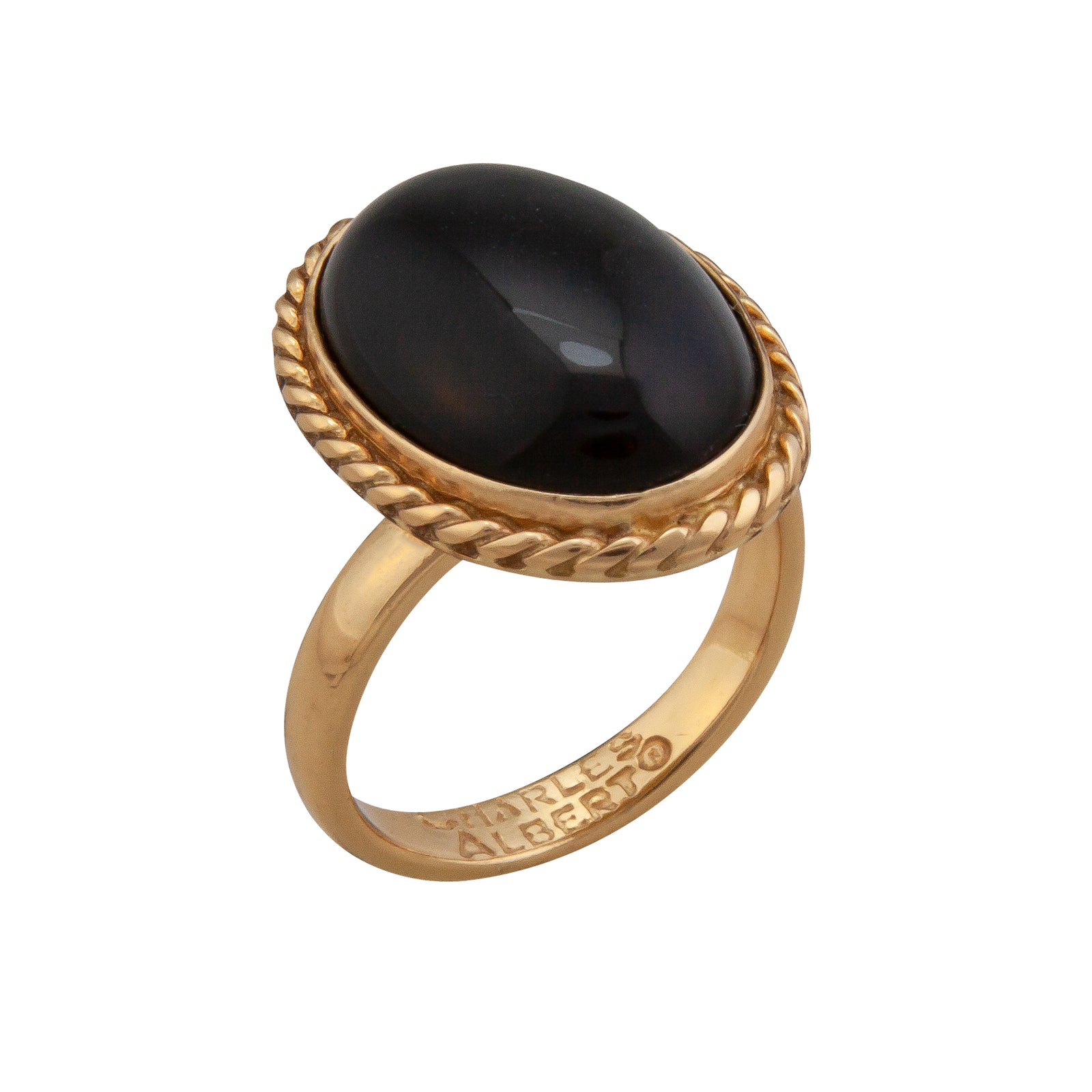 Alchemia Onyx Oval Rope Adjustable Ring | Charles Albert Jewelry