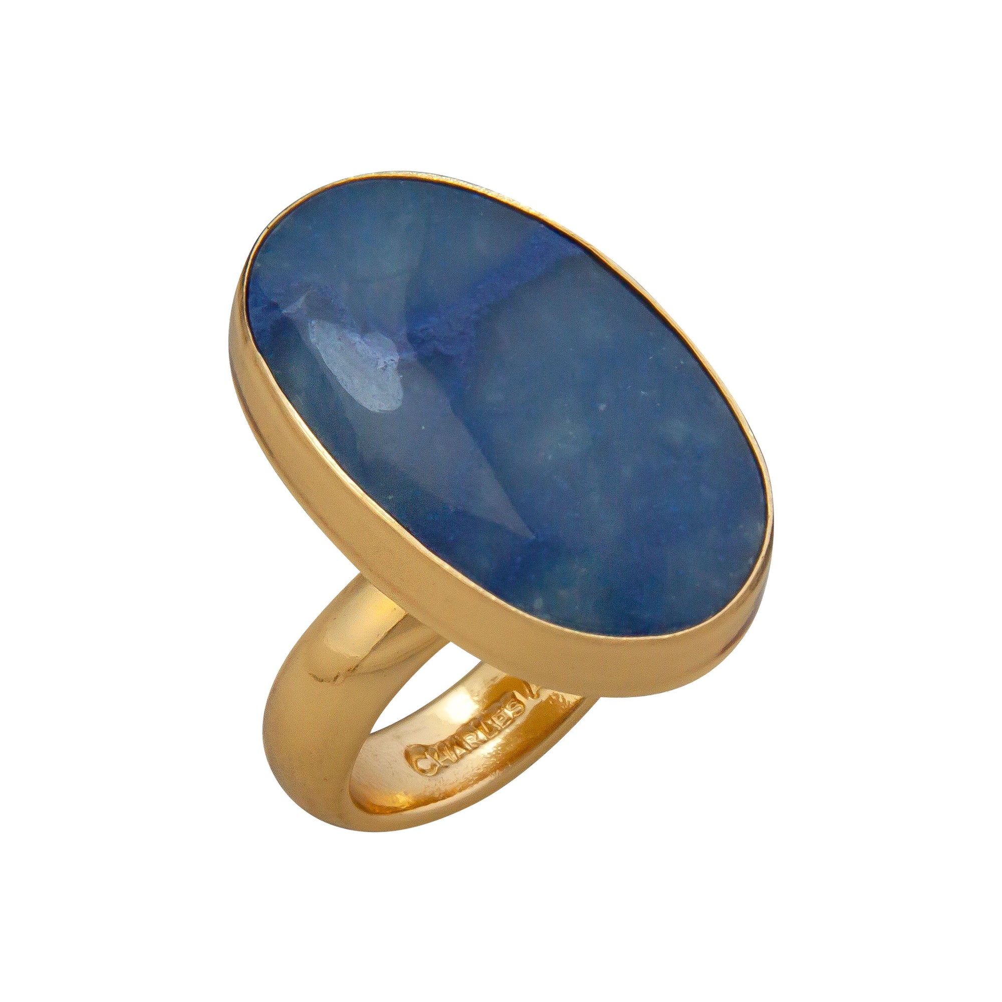 Alchemia Oval Blue Aventurine Adjustable Ring | Charles Albert Jewelry