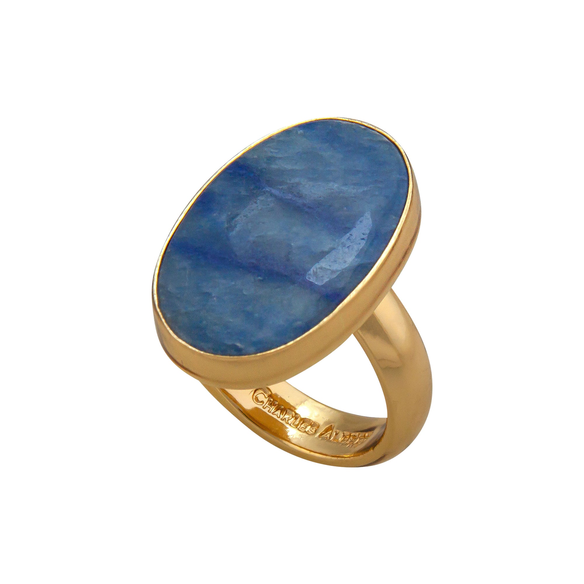 Alchemia Oval Blue Aventurine Adjustable Ring | Charles Albert Jewelry