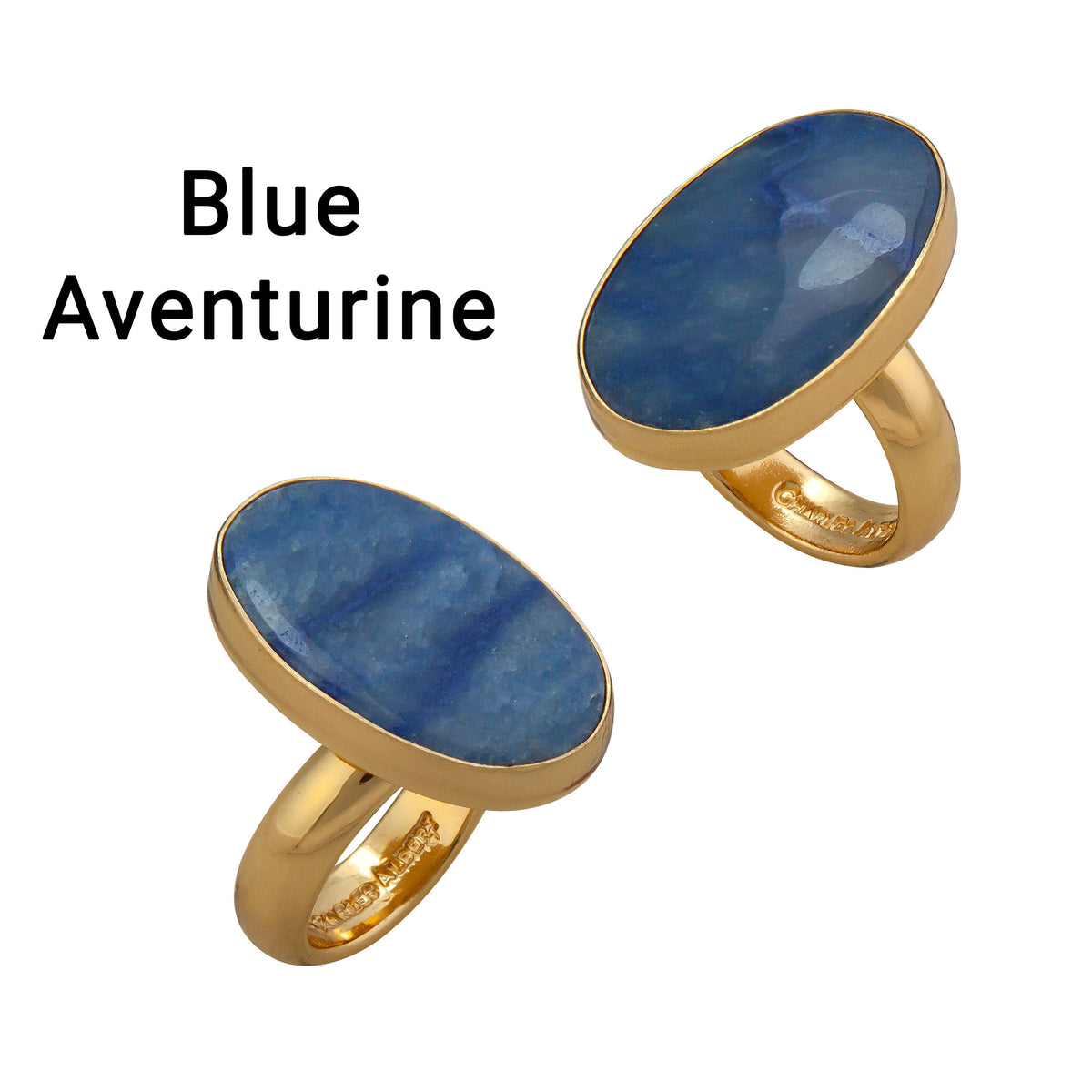 Alchemia Oval Blue Aventurine Adjustable Ring | Charles Albert Jewelry