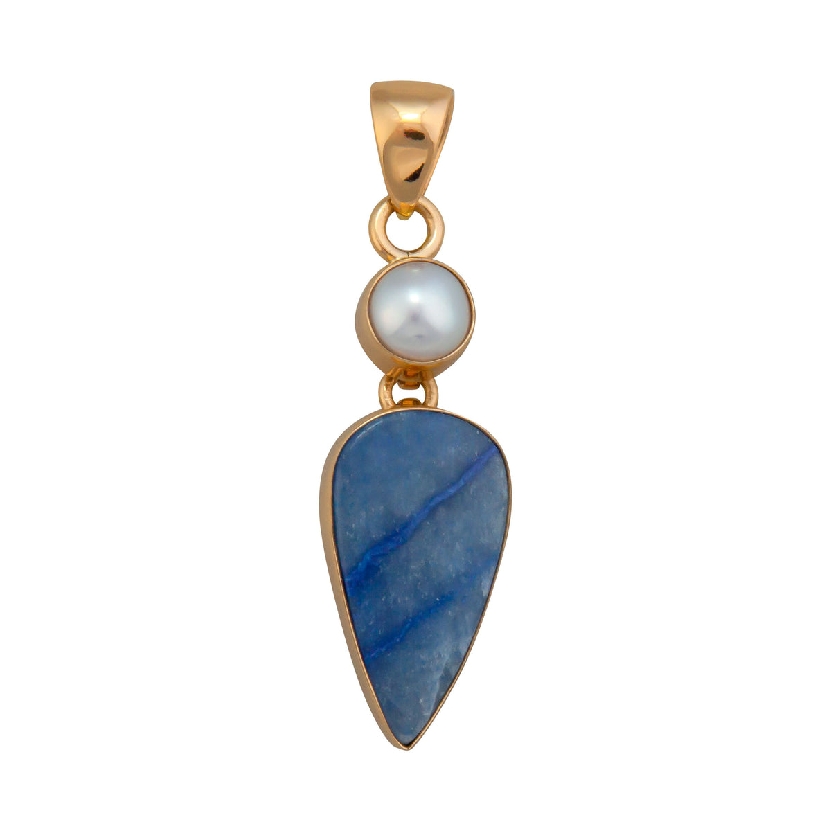 Alchemia Pearl &amp; Blue Aventurine Pendant | Charles Albert Jewelry