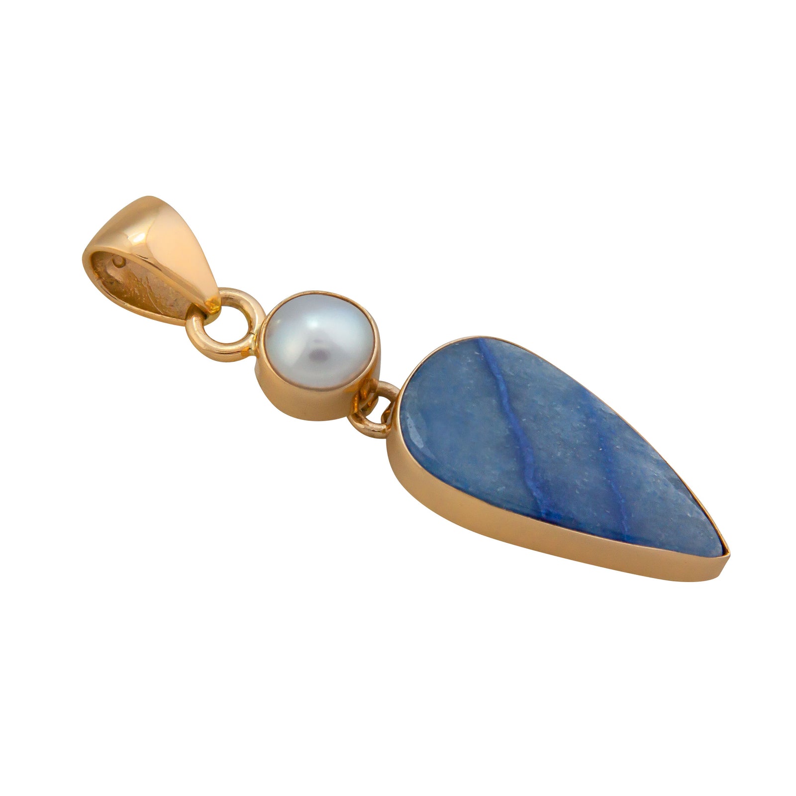 Alchemia Pearl & Blue Aventurine Pendant | Charles Albert Jewelry