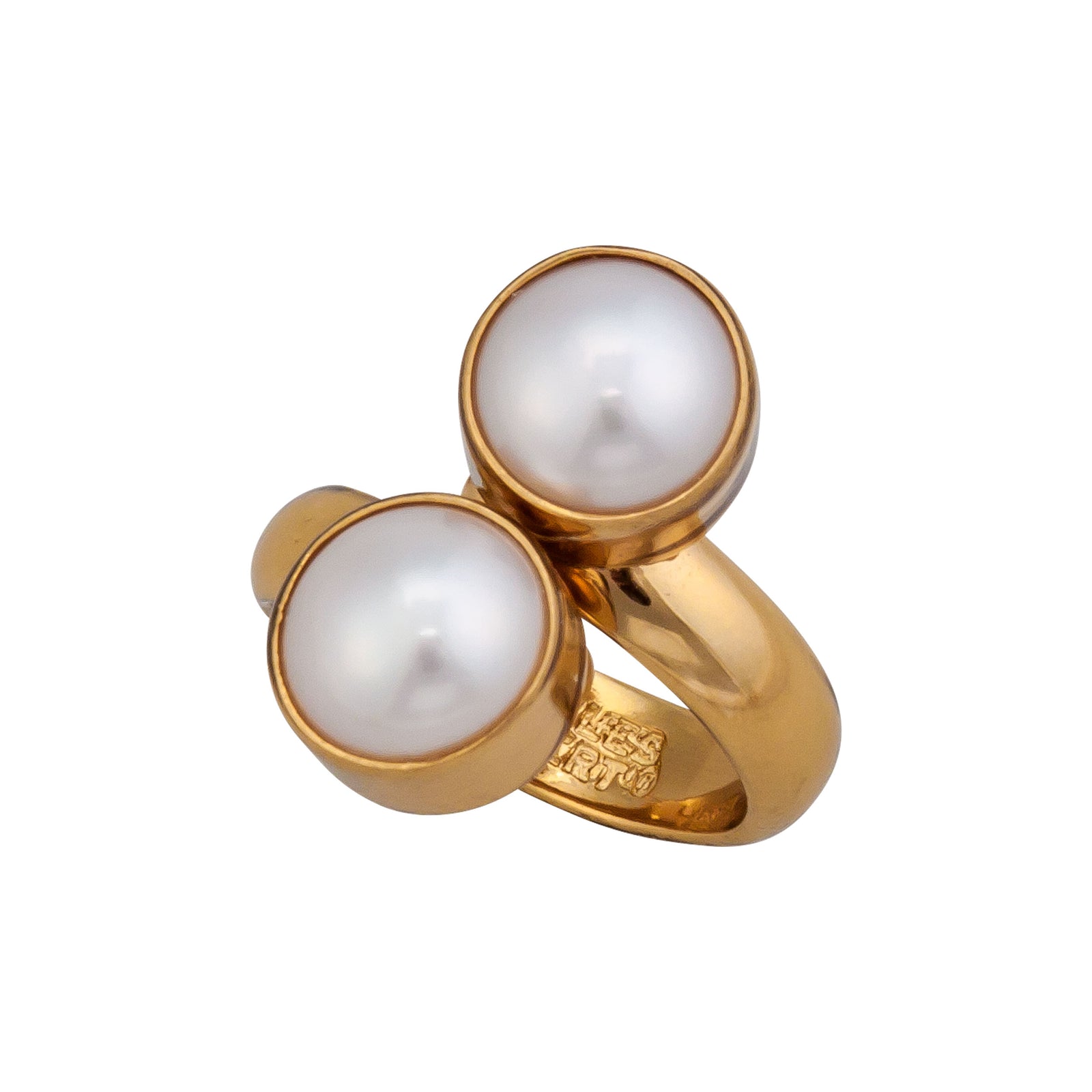 Alchemia Pearl Bypass Adjustable Ring | Charles Albert Jewelry