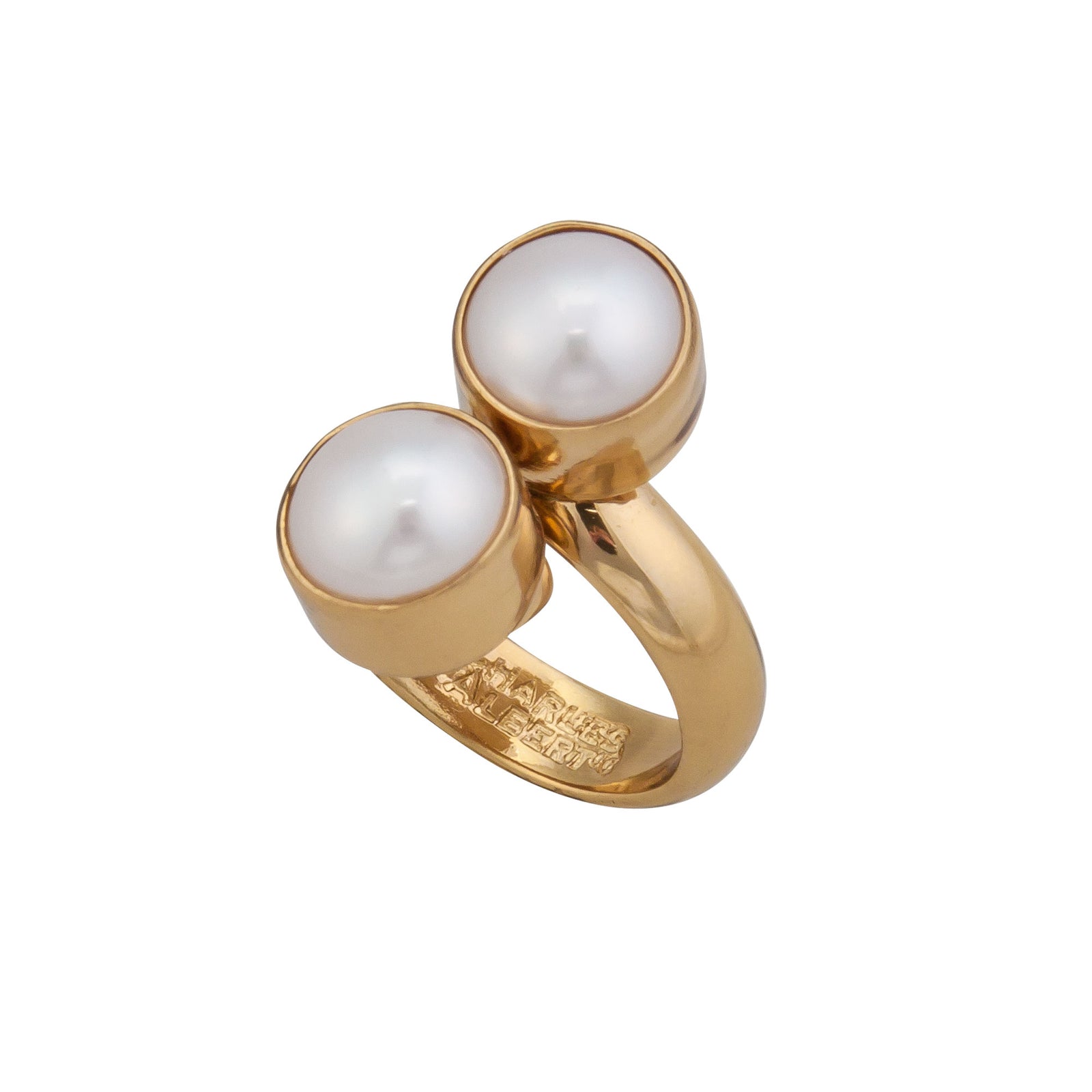 Alchemia Pearl Bypass Adjustable Ring | Charles Albert Jewelry