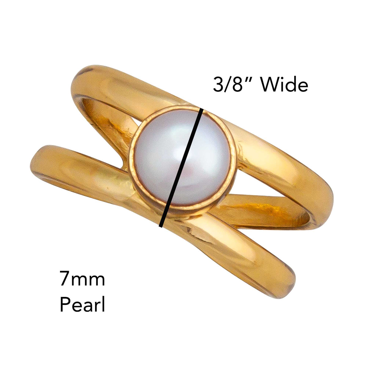 Alchemia Pearl Double Band Adjustable Ring | Charles Albert Jewelry