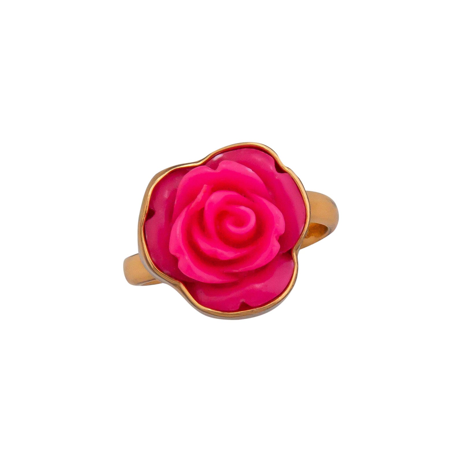 Alchemia Pink Resin Rose Adjustable Ring | Charles Albert Jewelry