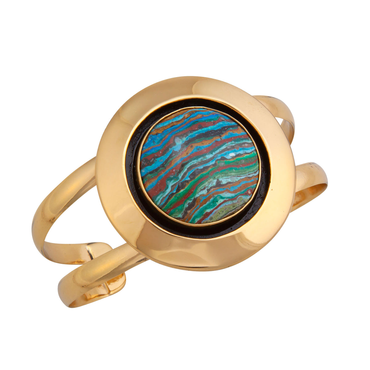Alchemia Rainbow Calsilica Multi Band Cuff | Charles Albert Jewelry