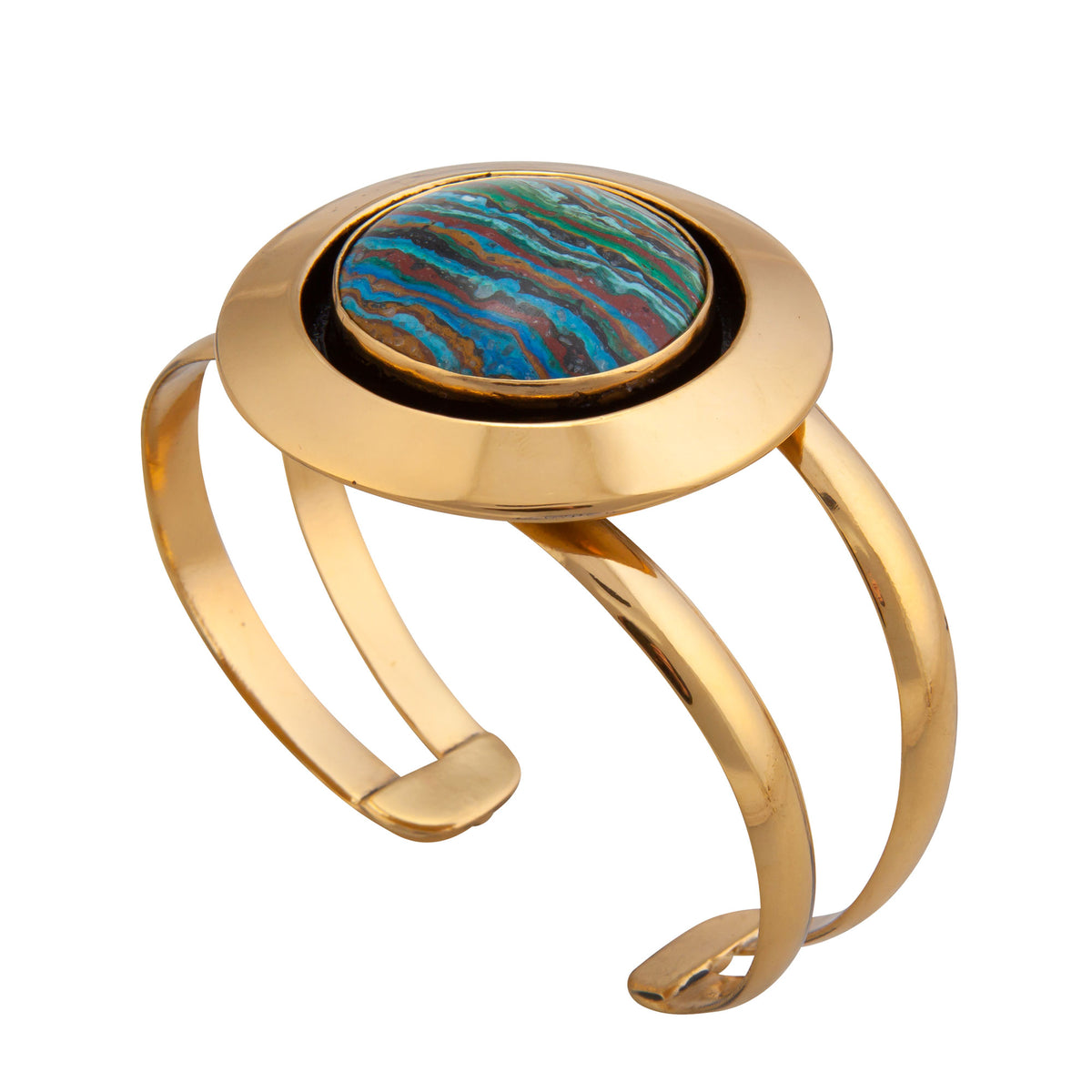 Alchemia Rainbow Calsilica Multi Band Cuff | Charles Albert Jewelry