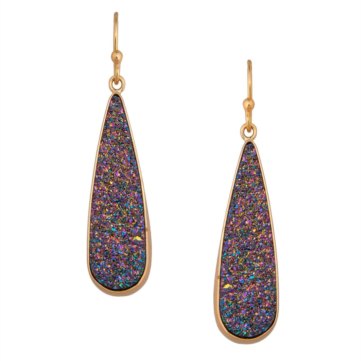 Alchemia Rainbow Druzy Teardrop Earrings | Charles Albert Jewelry