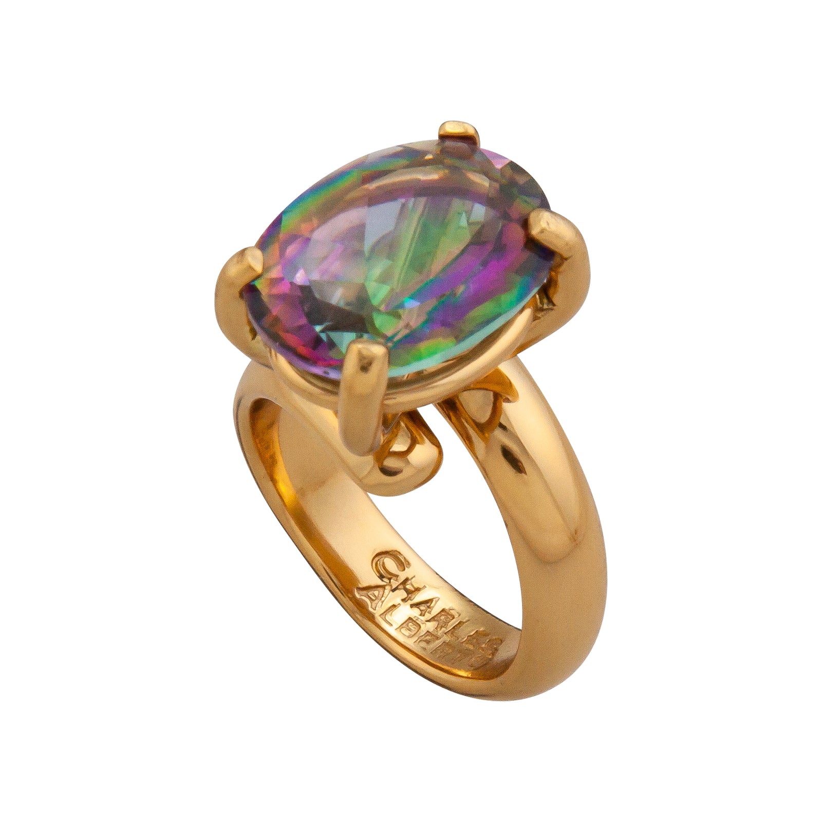 Alchemia Rainbow Mystic Quartz Oval Ring | Charles Albert Jewelry