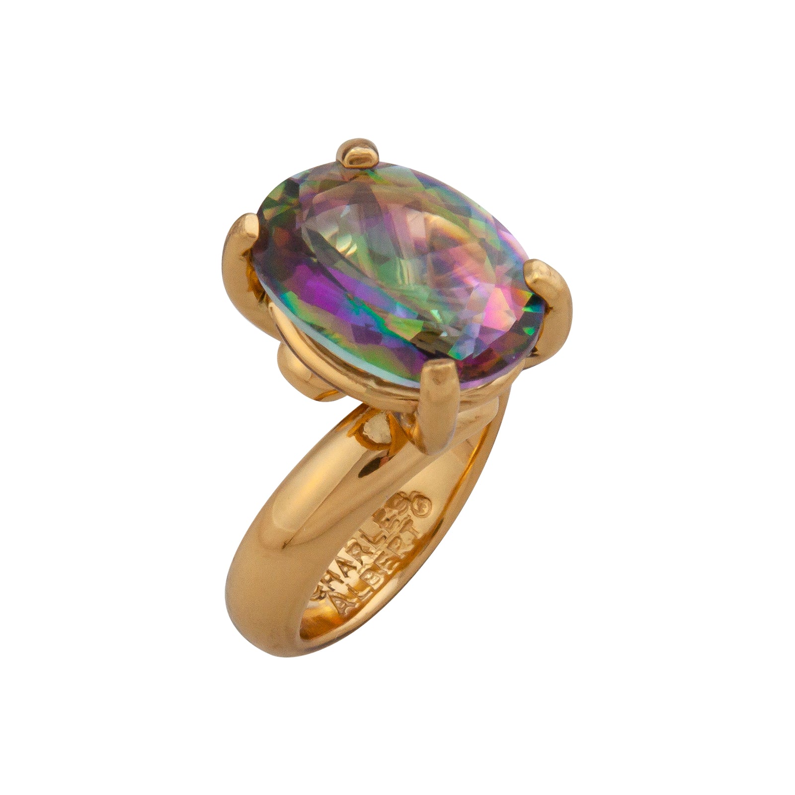 Alchemia Rainbow Mystic Quartz Oval Ring | Charles Albert Jewelry