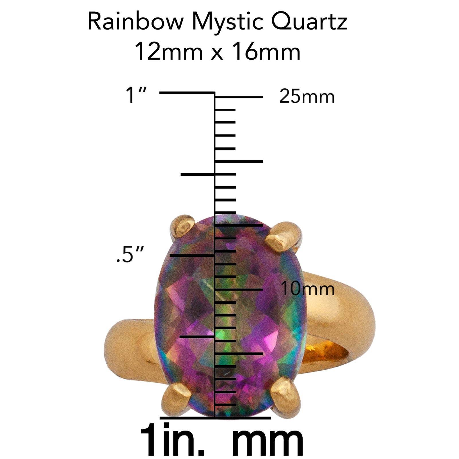 Alchemia Rainbow Mystic Quartz Oval Ring | Charles Albert Jewelry