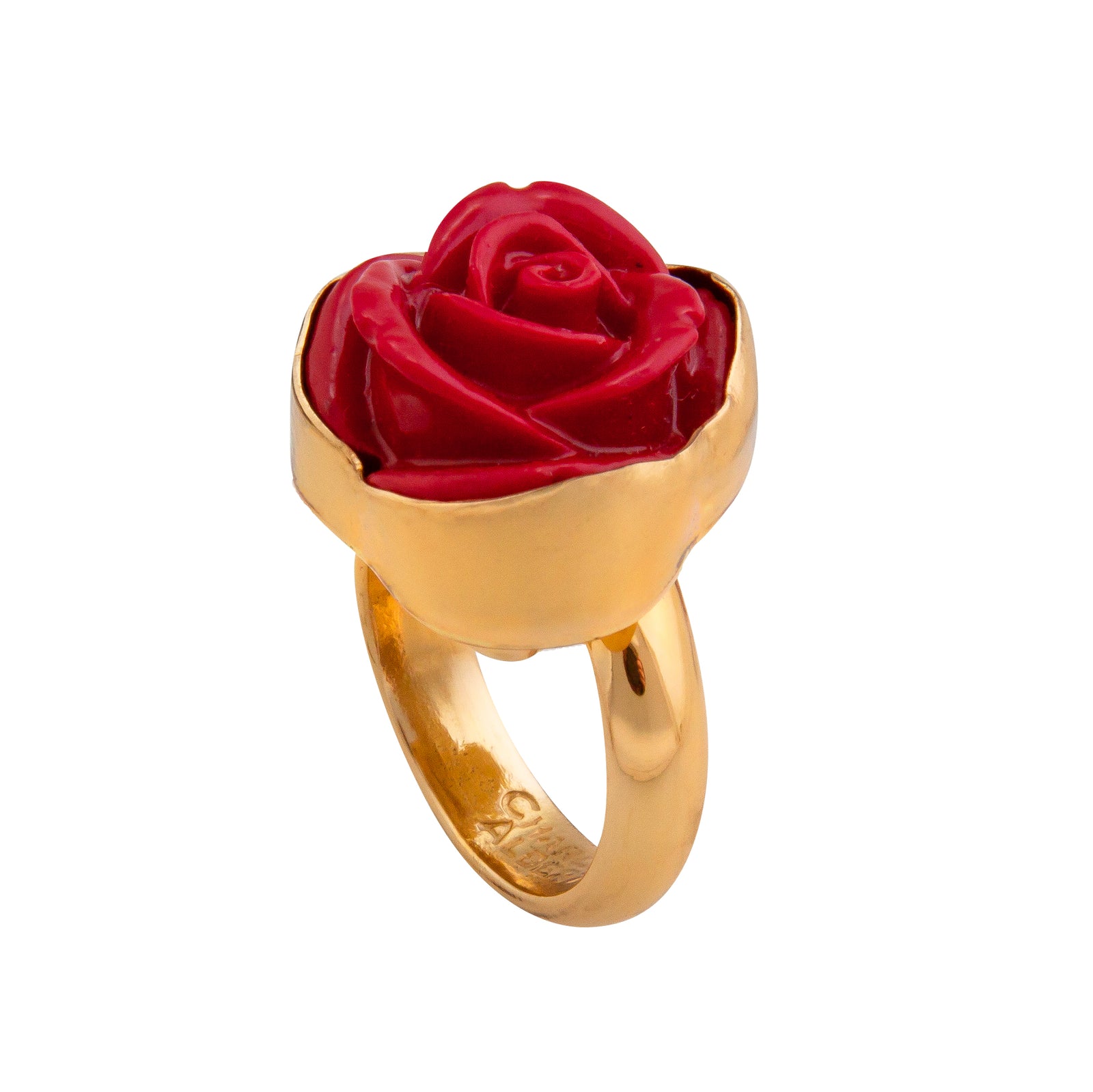 Alchemia Red Resin Rose Adjustable Ring | Charles Albert Jewelry