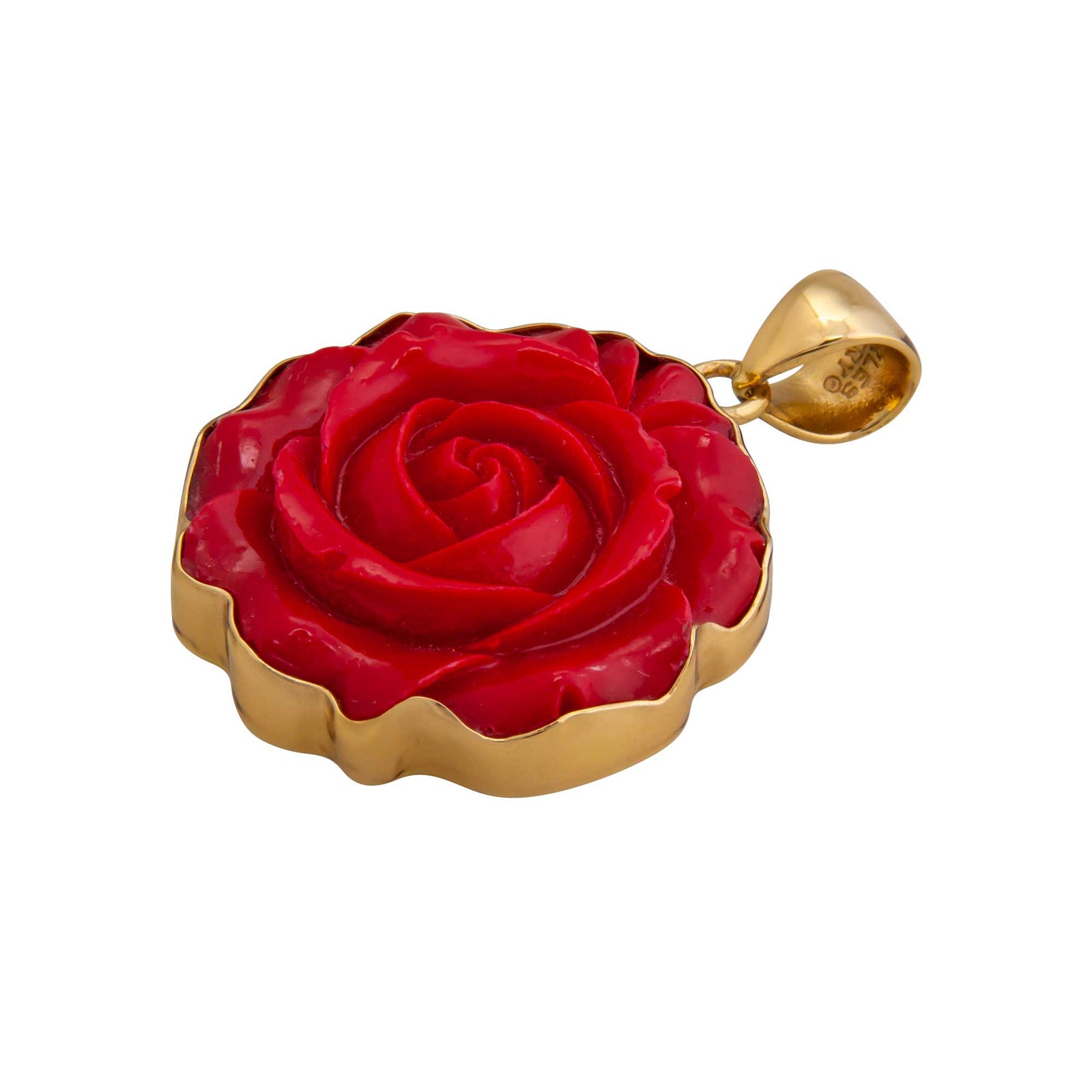 Alchemia Red Resin Rose Pendant | Charles Albert Jewelry