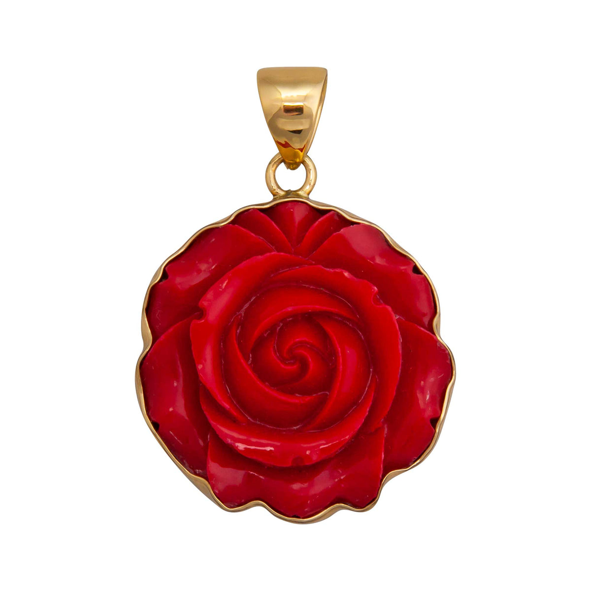 Alchemia Red Resin Rose Pendant | Charles Albert Jewelry