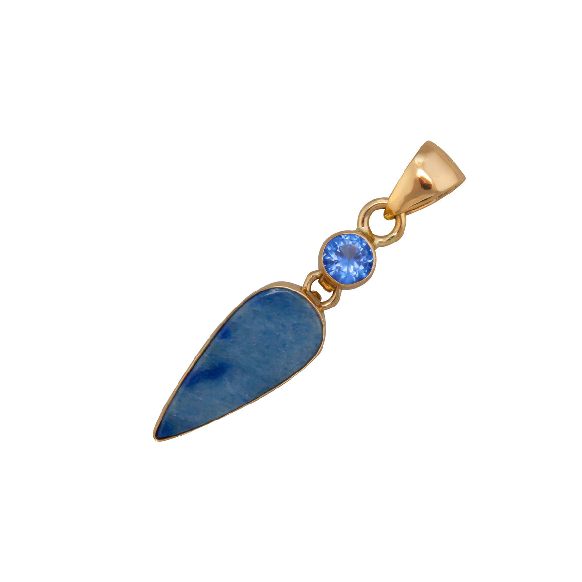 Alchemia Round Lab Sapphire & Blue Aventurine Pendant | Charles Albert Jewery