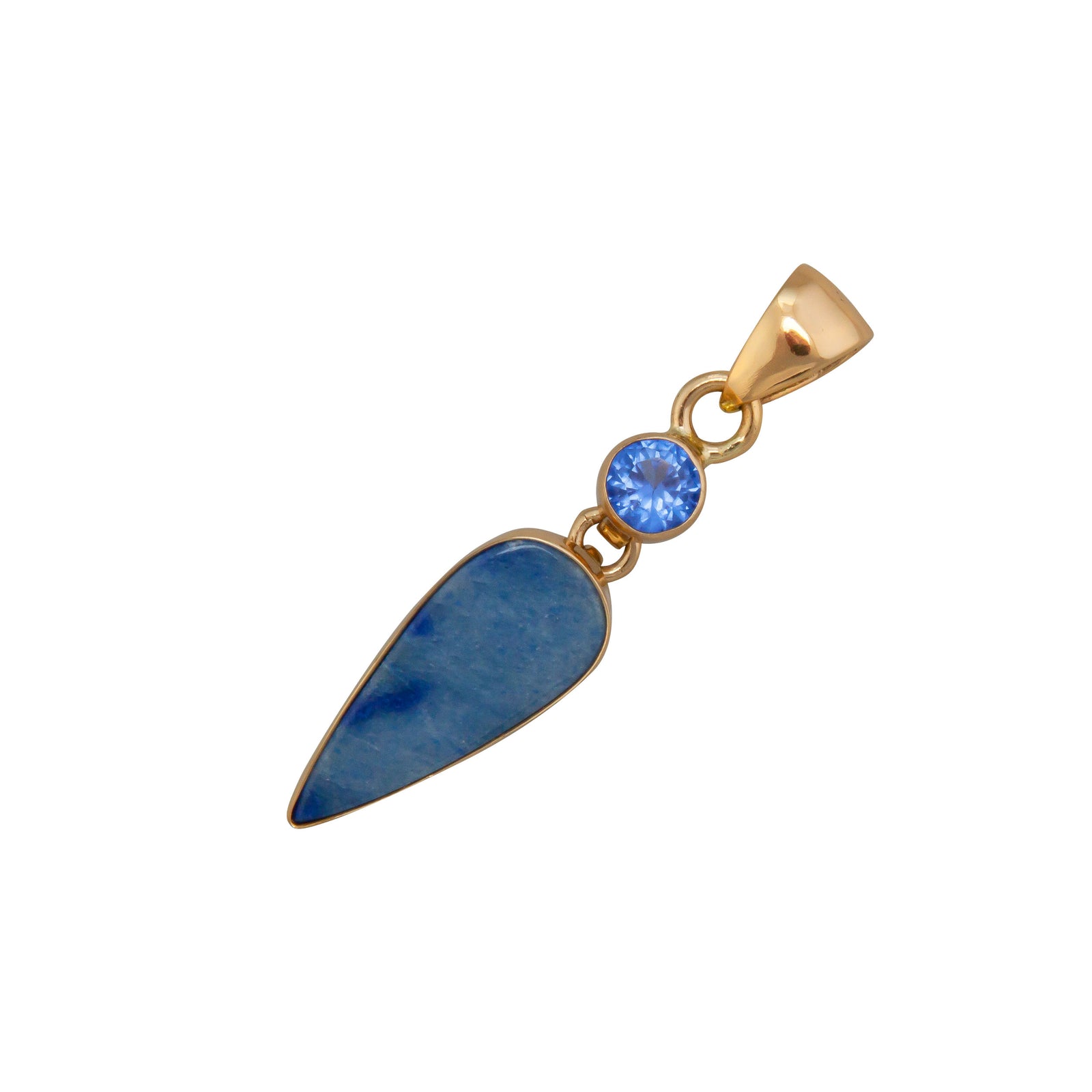 Alchemia Round Lab Sapphire & Blue Aventurine Pendant | Charles Albert Jewery