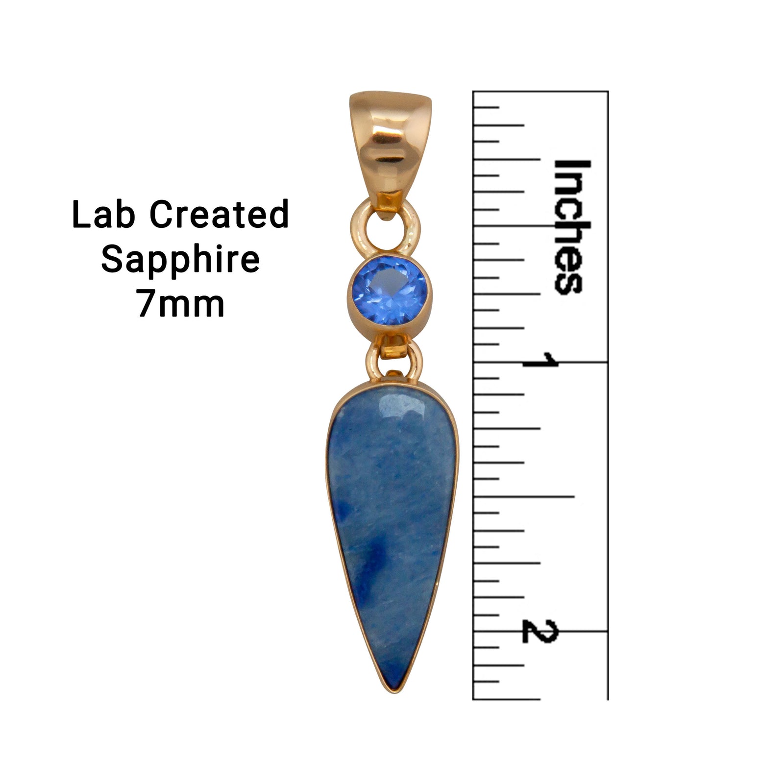 Alchemia Round Lab Sapphire & Blue Aventurine Pendant | Charles Albert Jewery