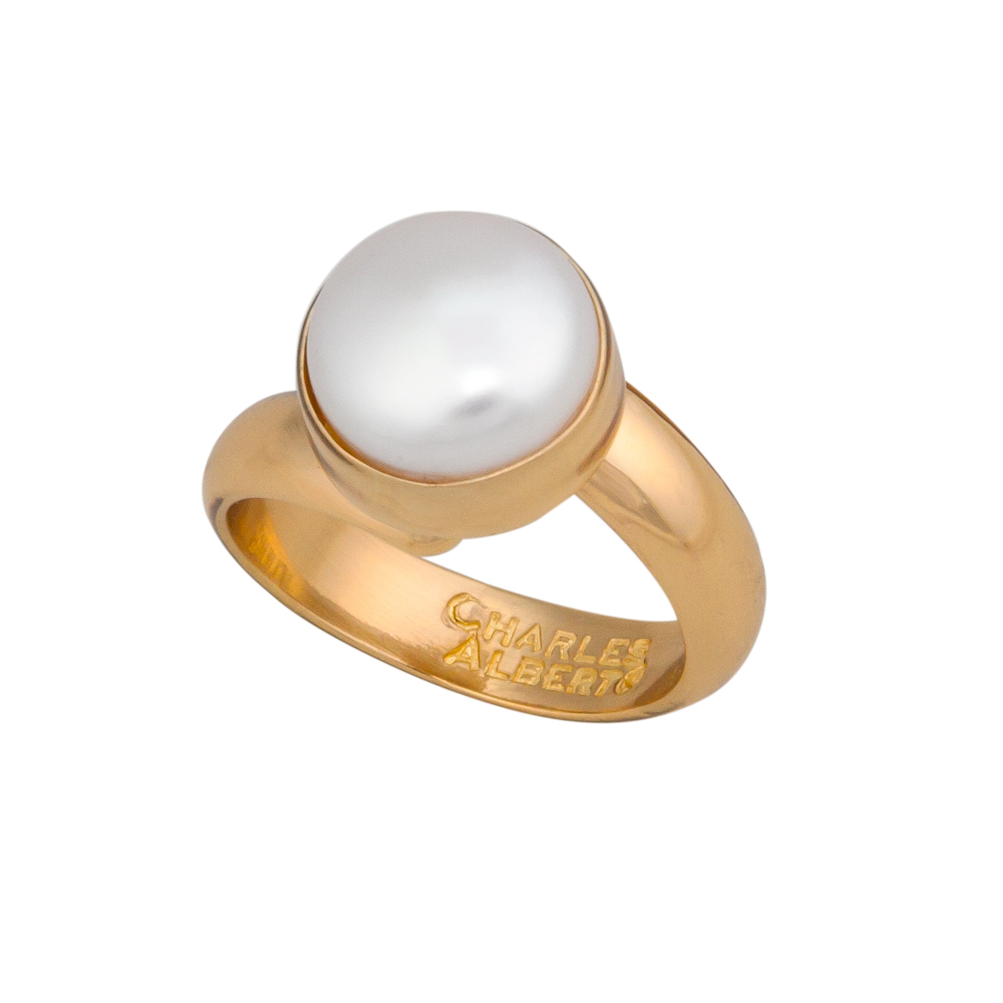 Alchemia Single Pearl Adjustable Ring | Charles Albert Jewelry