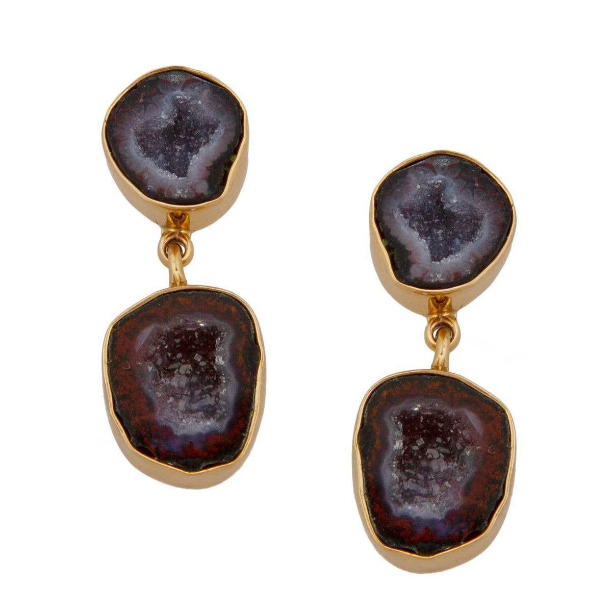 Alchemia Tabasco Geode Double Post Earrings | Charles Albert Jewelry