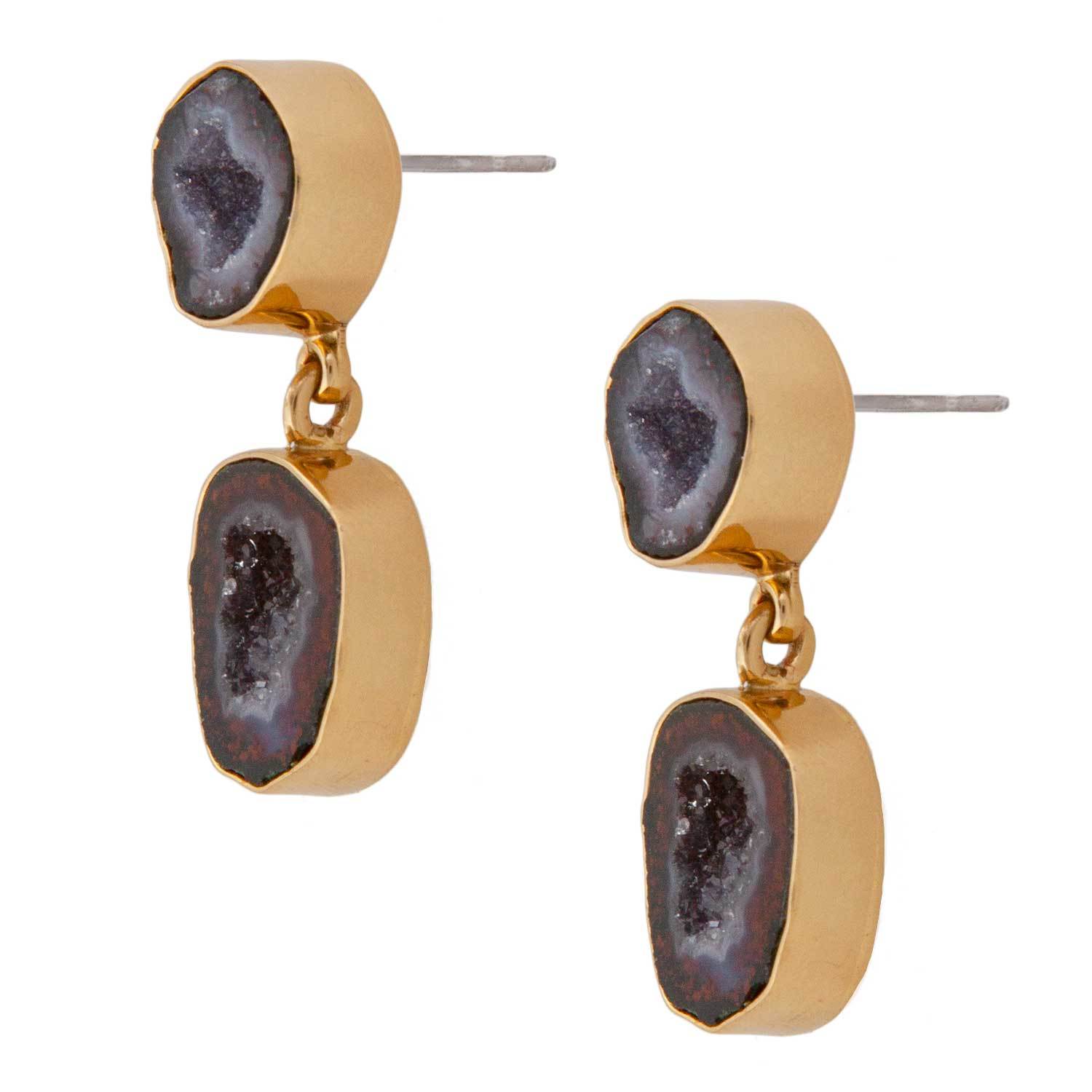 Alchemia Tabasco Geode Double Post Earrings | Charles Albert Jewelry