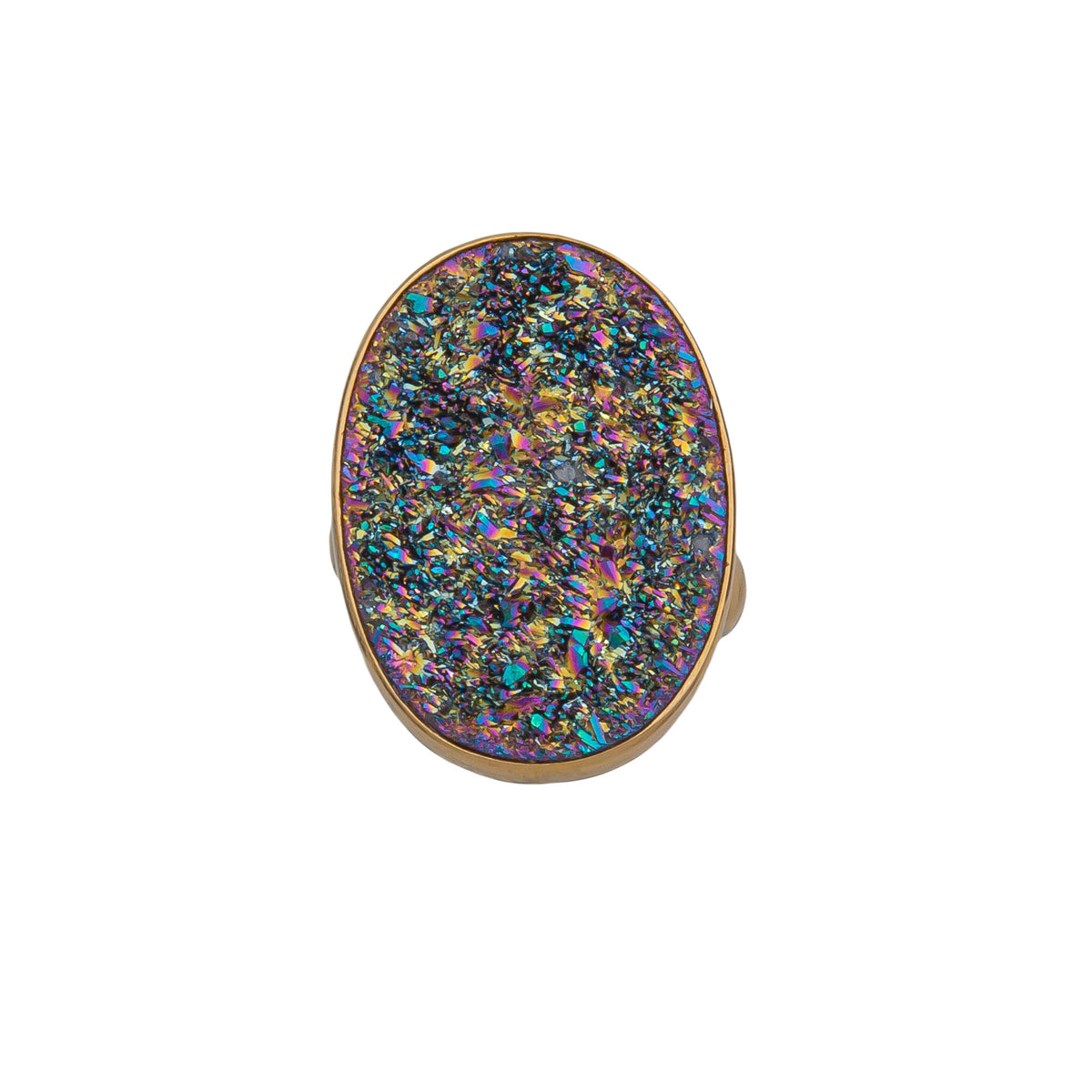 Alchemia Titanium Druzy Oval Adjustable Ring | Charles Albert Jewelry