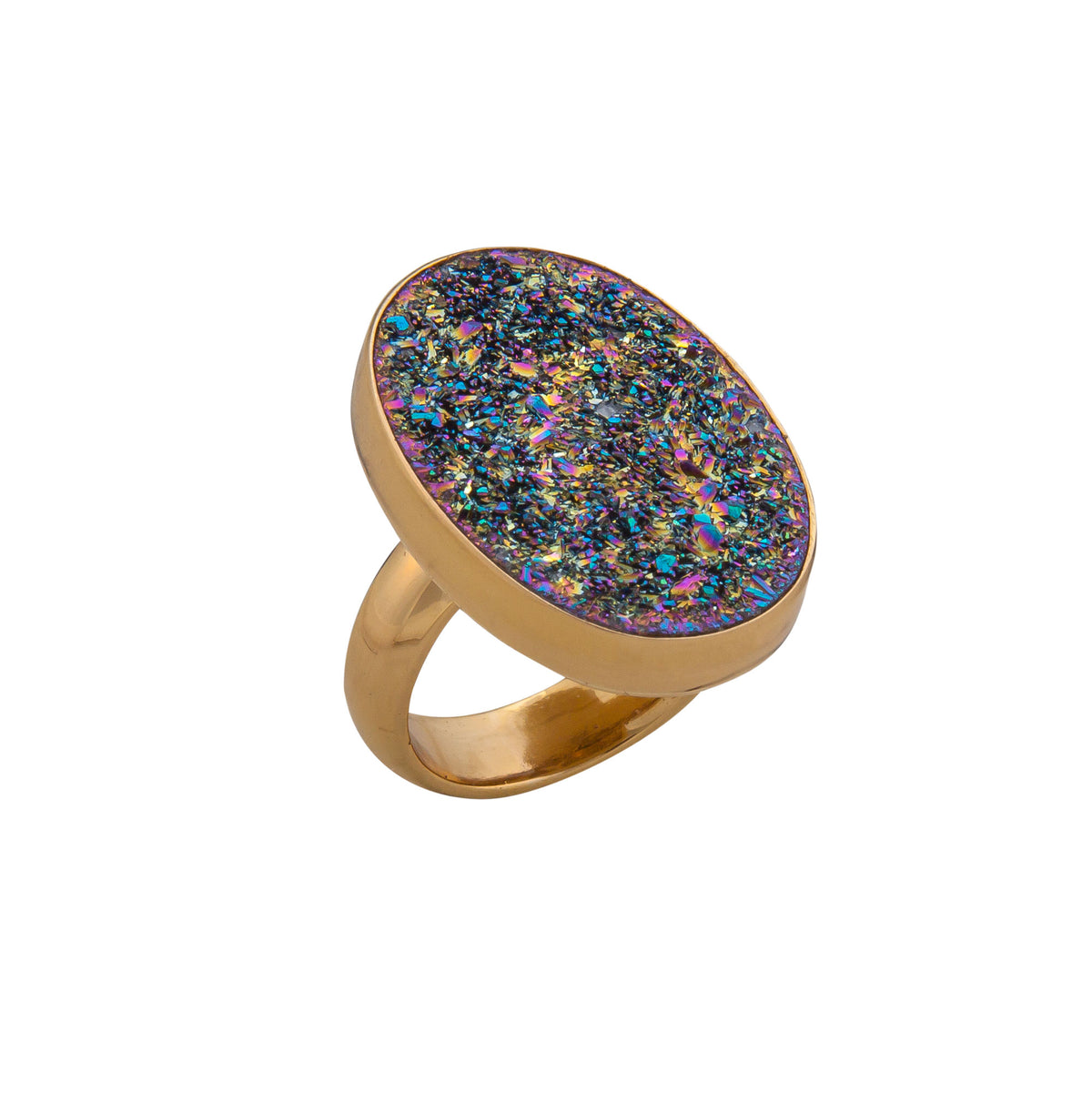 Alchemia Titanium Druzy Oval Adjustable Ring | Charles Albert Jewelry