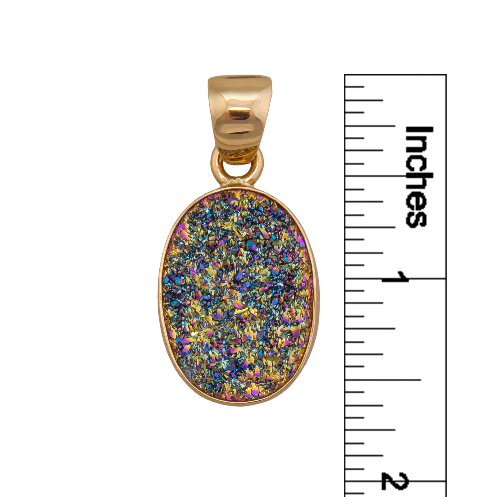 Alchemia Titanium Druzy Oval Pendant | Charles Albert Jewelry