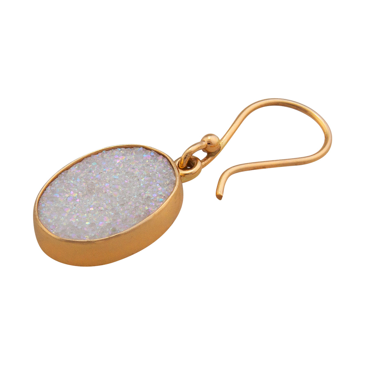 Alchemia White Druzy Oval Drop Earrings | Charles Albert Jewelry