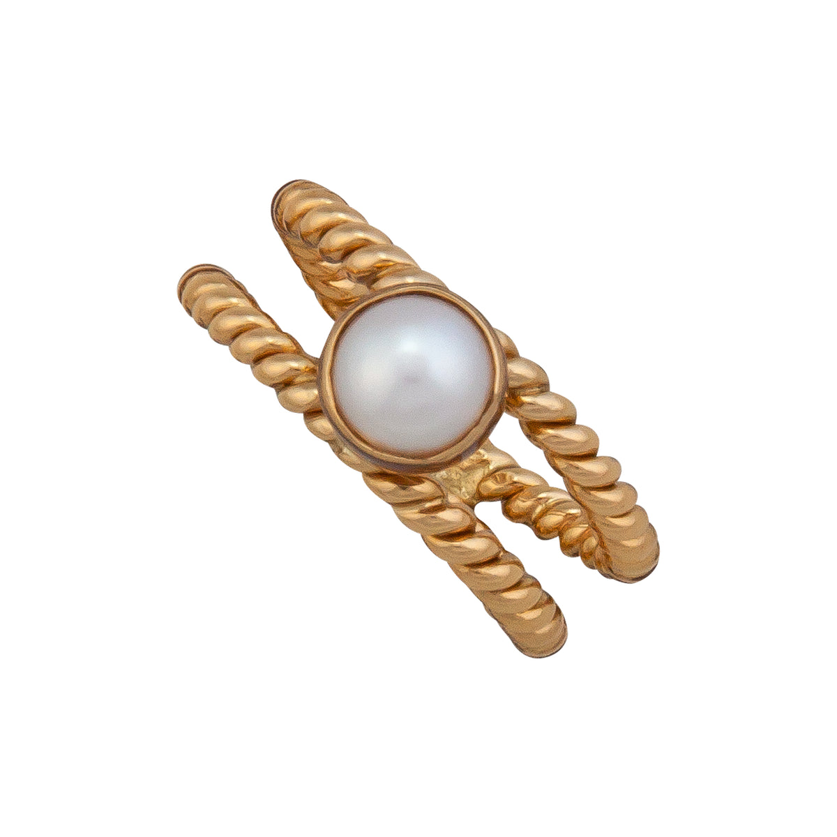 Alchemia White Pearl Rope Double Band Adjustable Ring | Charles Albert Jewelry