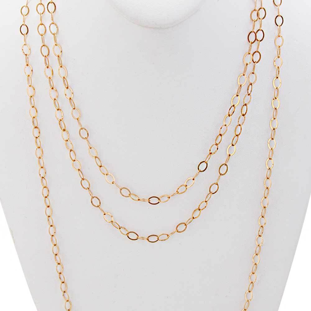 Gold Tone Flat Oval Base Metal Chain | Charles Albert Jewelry