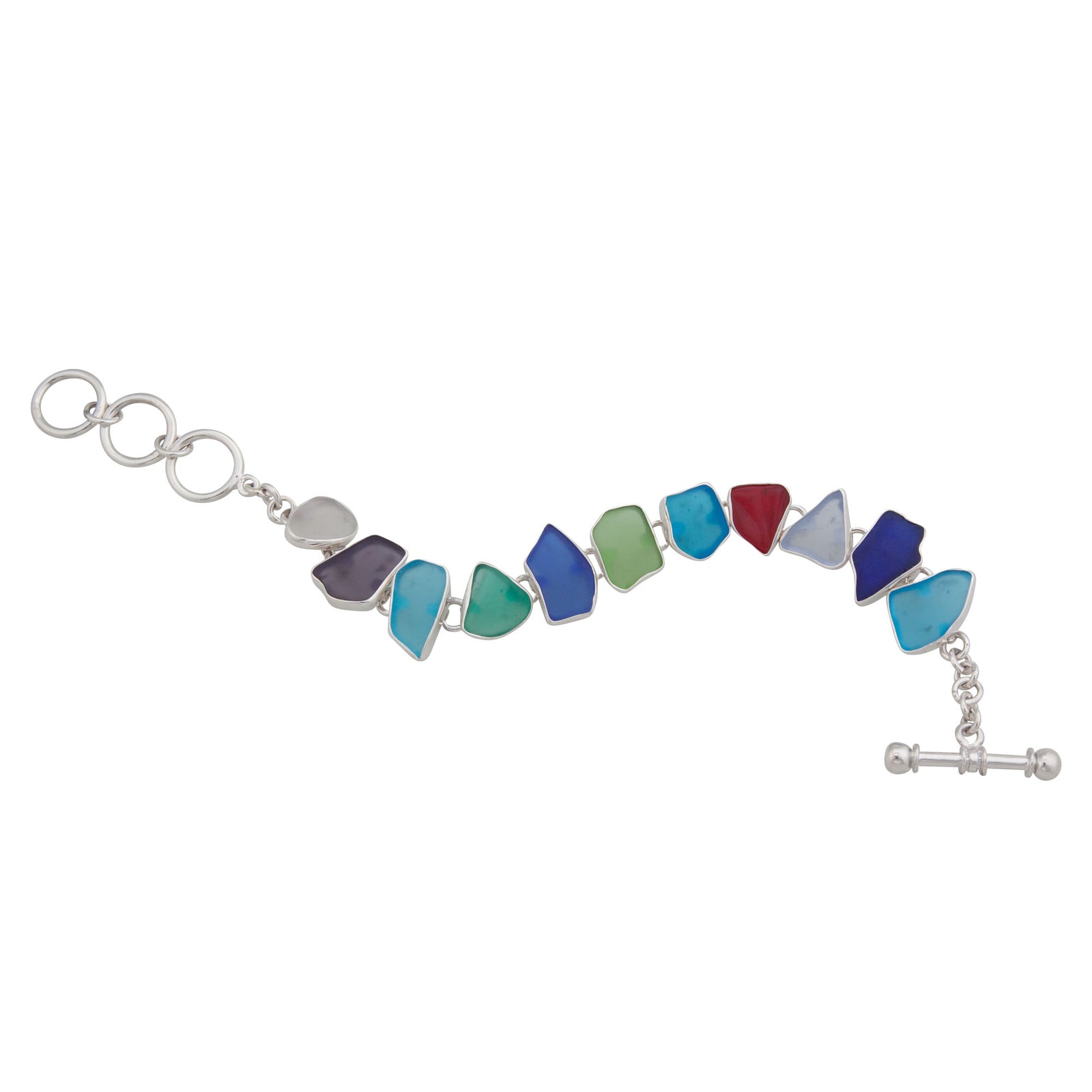Multi-Color Small Recycled Glass Bracelet | Charles Albert Jewelry