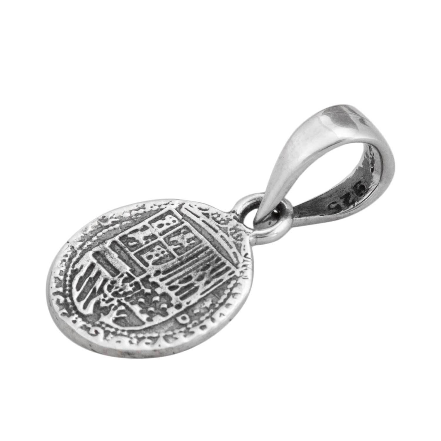 Sterling Silver Replica Spanish Coin Pendant | Charles Albert Jewelry