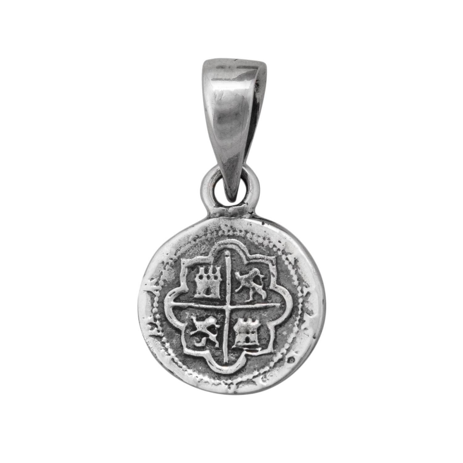 Sterling Silver Replica Spanish Coin Pendant | Charles Albert Jewelry