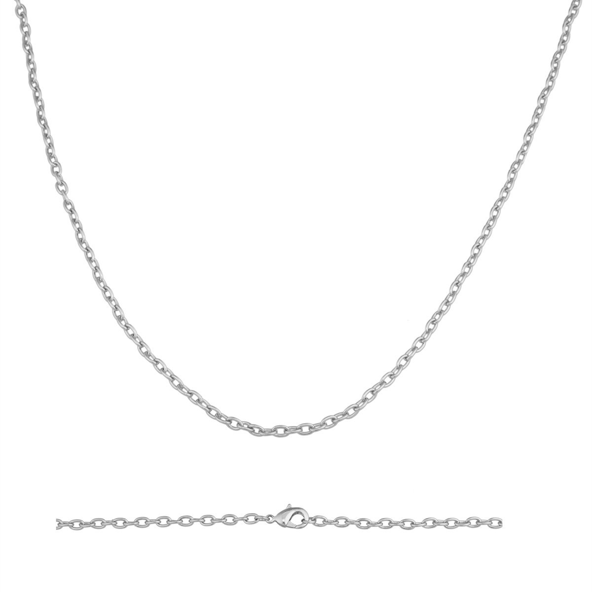 Silver Tone 3mm Base Metal Cross Chain | Charles Albert Jewelry