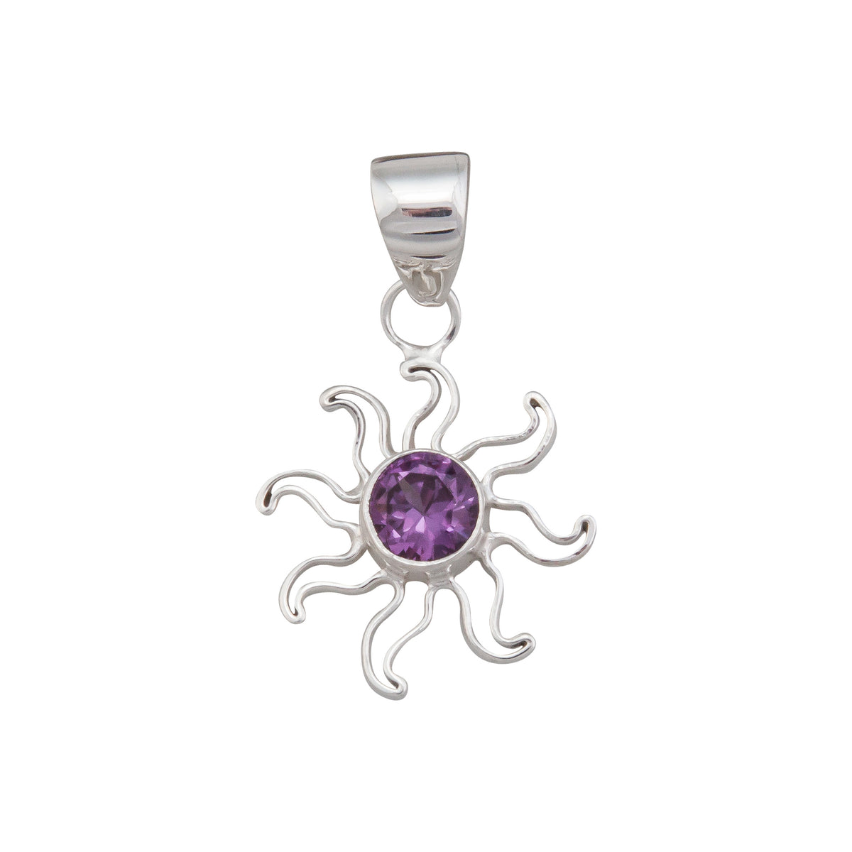 Sterling Silver Alexandrite Sun Pendant | Charles Albert Jewelry