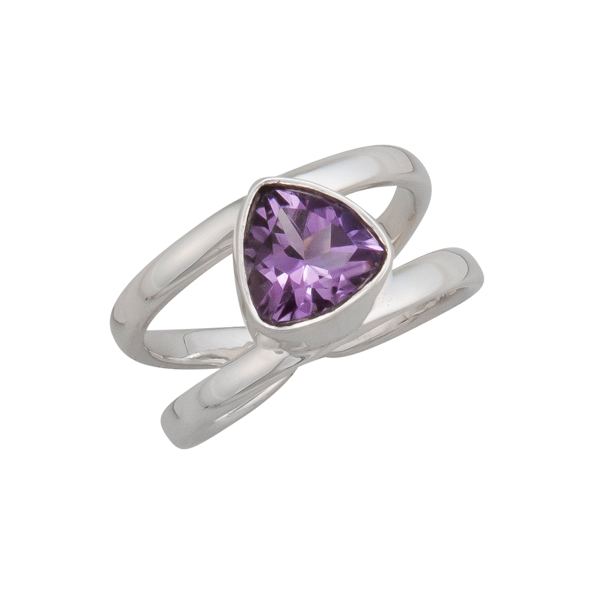 Sterling Silver Amethyst Adjustable Cuff Ring | Charles Albert Jewelry