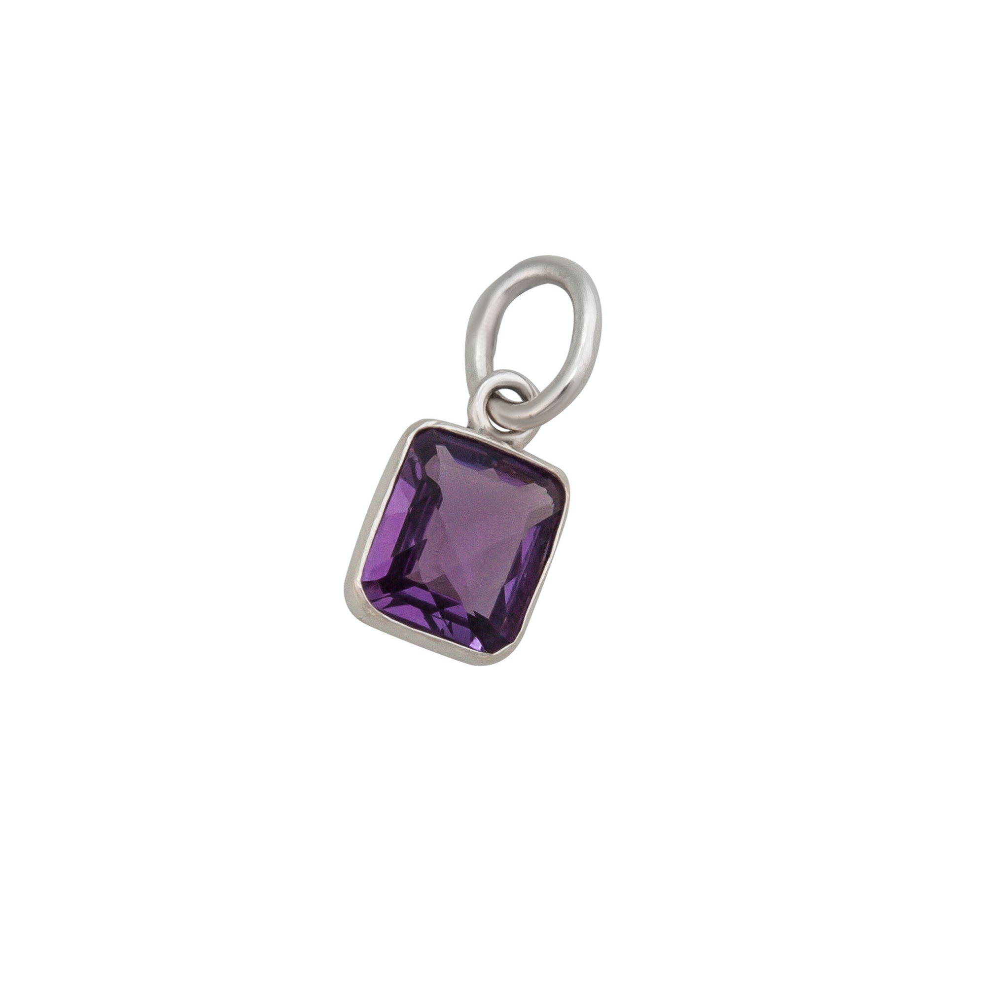 Sterling Silver Amethyst Charm Pendant | Charles Albert Jewelry