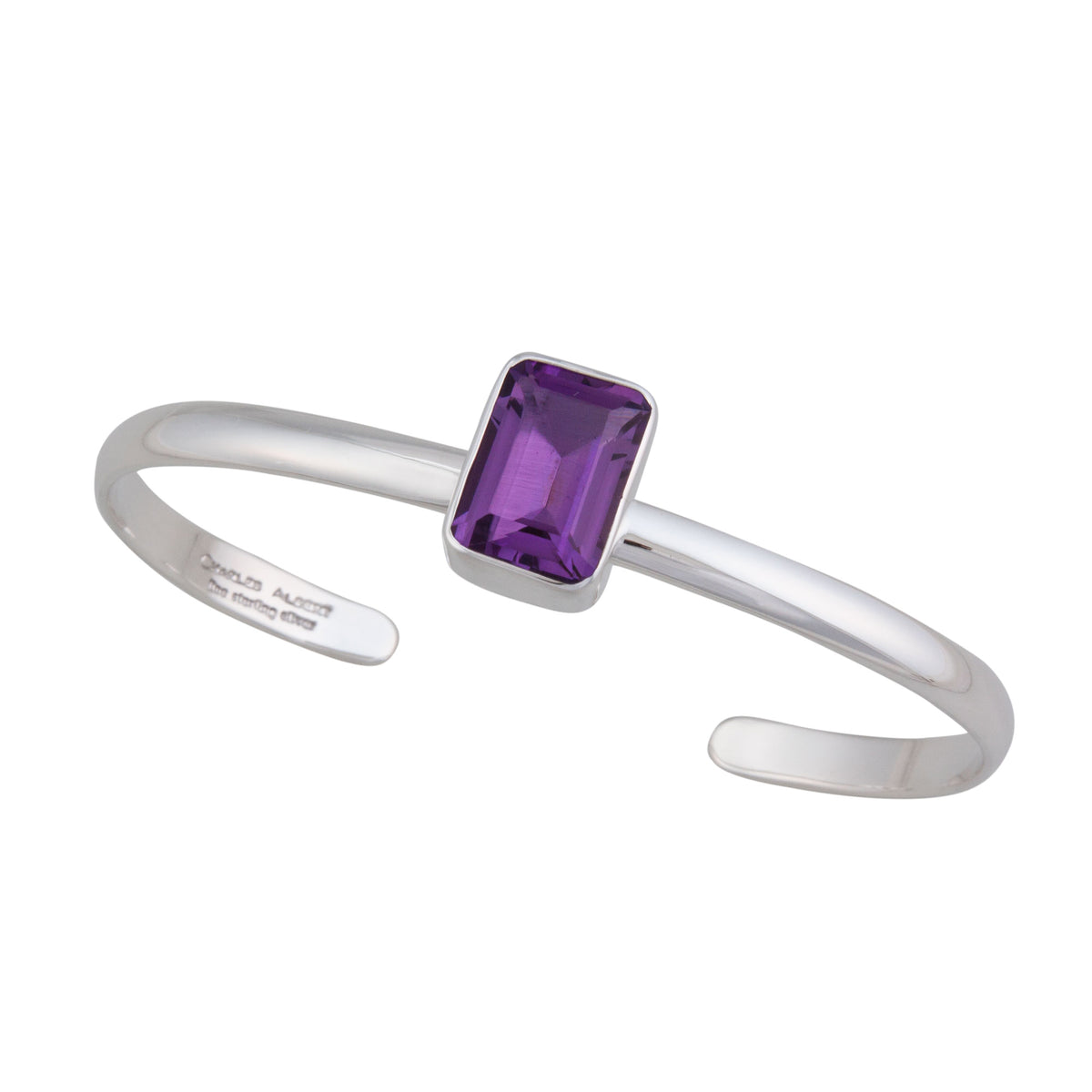 Sterling Silver Amethyst Mini Cuff | Charles Albert Jewelry