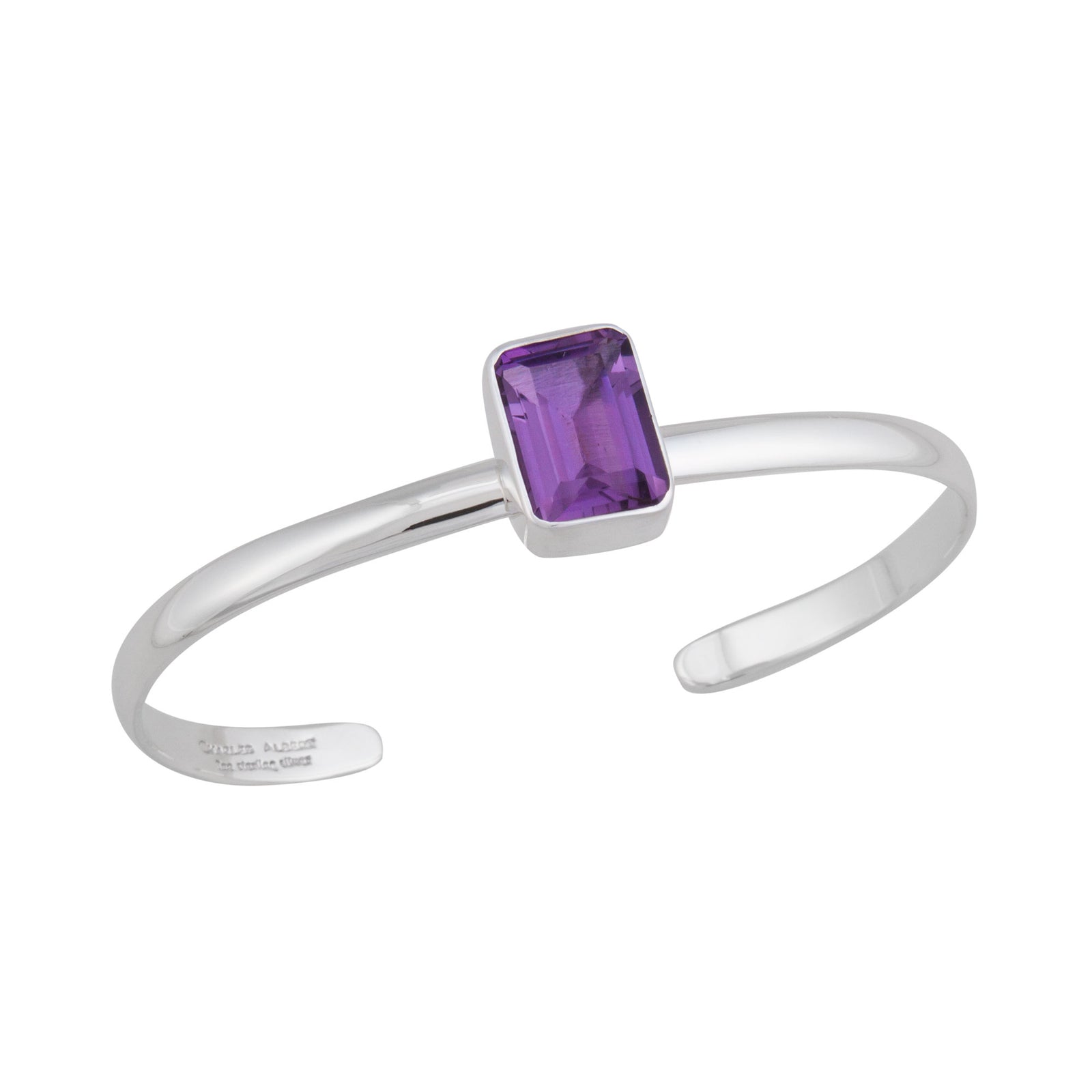 Sterling Silver Amethyst Mini Cuff | Charles Albert Jewelry