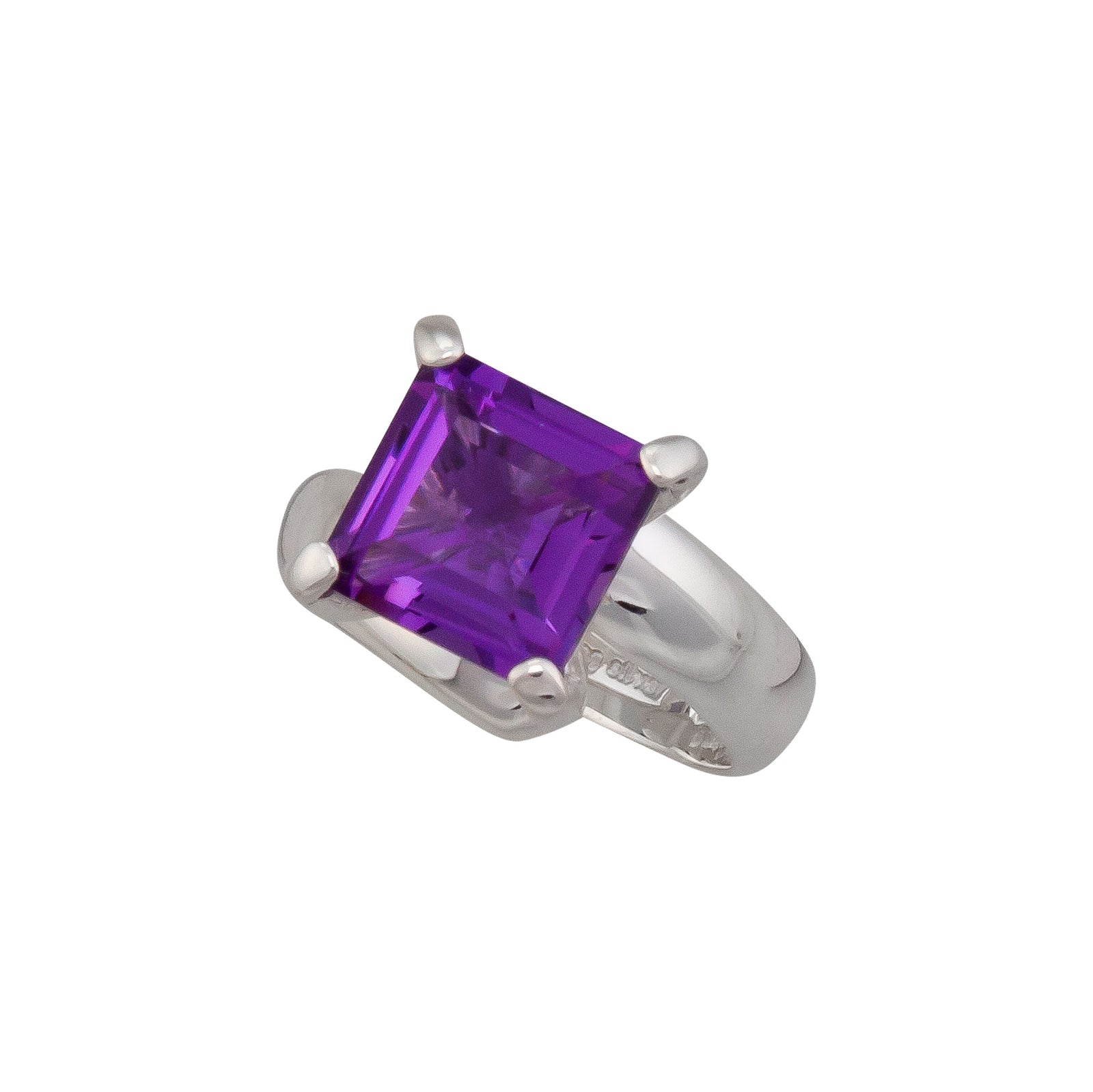 Sterling Silver Amethyst Prong Set Adjustable Ring | Charles Albert Jewelry