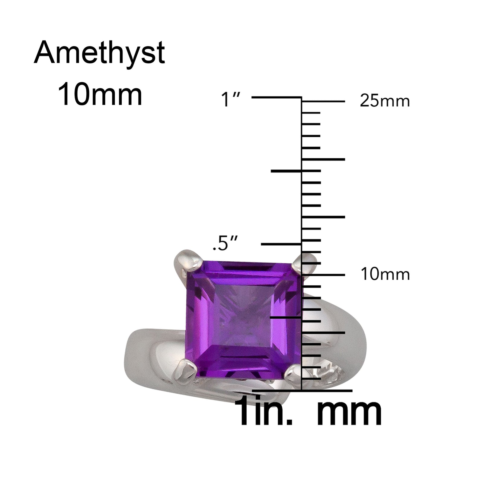 Sterling Silver Amethyst Prong Set Adjustable Ring | Charles Albert Jewelry